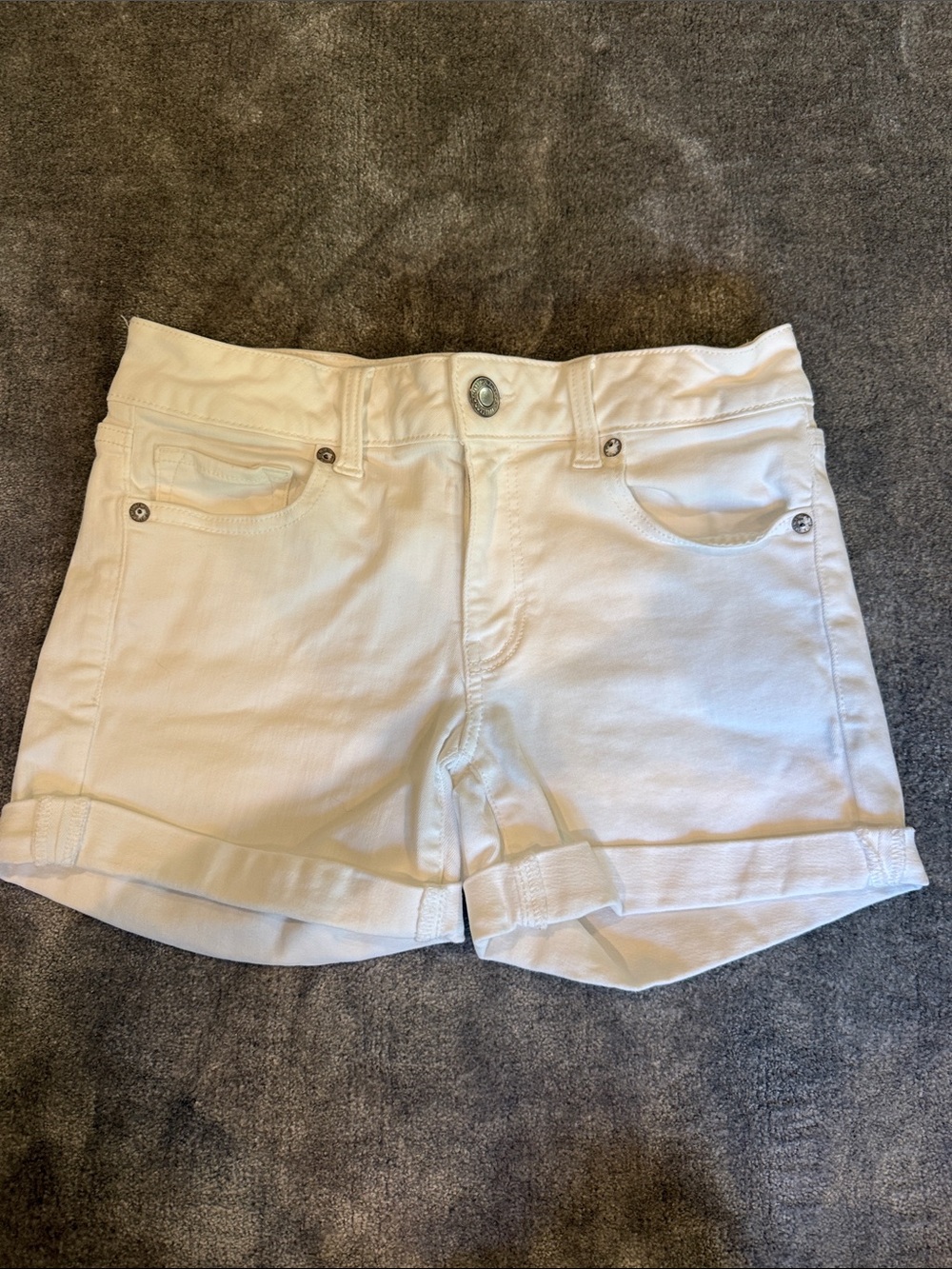 American Eagle Outfitters White Cuffed Denim Shorts